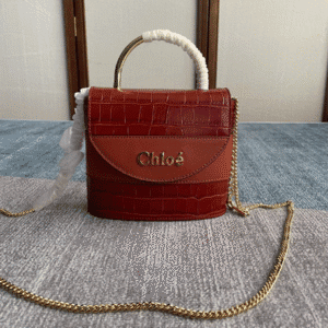 Chloe Small Aby Lock Crocodile Handbag - Red 11140 | Sandra Bags