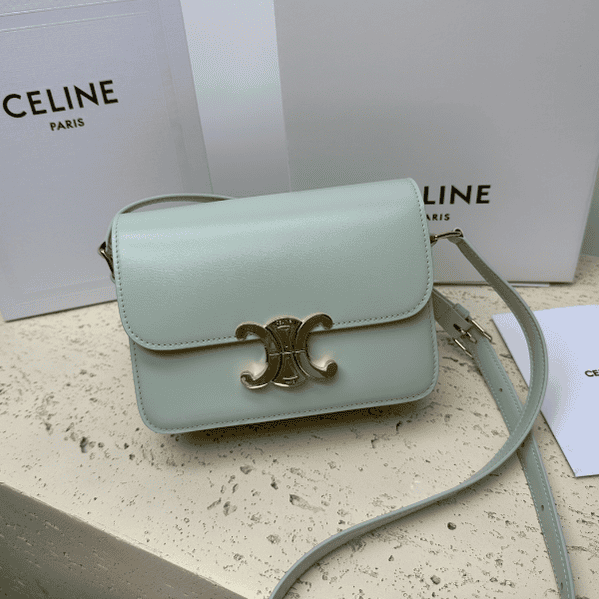 Celine Teen Triomphe Calfskin Handbag - Light Green 72892 | Sandra Bags