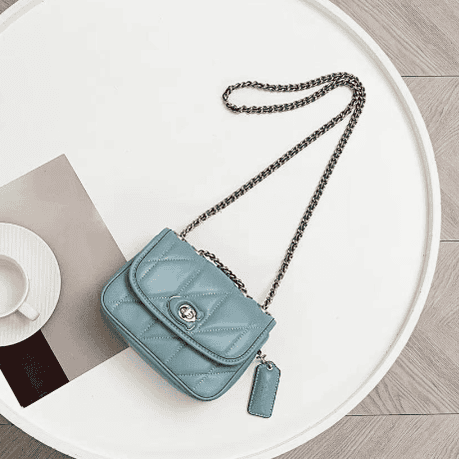 Coach Pillow Madison First-layer Armpit Crossbody Women's Bag - Blue 37337 | Sandra Bags