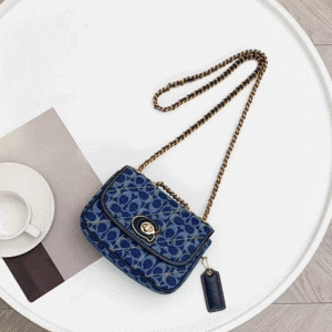 Coach Quilted Pillow Madison Small Shoulder Bag - Blue 23461 | Sandra Bags
