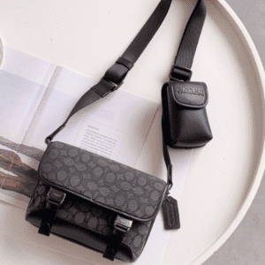 Coach League Men's Flip Coin Two-in-one Crossbody Bag - Black 17558 | Sandra Bags