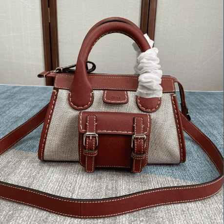 Chloe Edith Cotton Canvas/buffalo Leather Mini Handbag - Brown 38622 | Sandra Bags