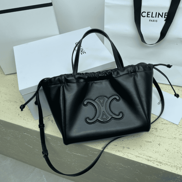 Celine Cabas Triomphe Mini Shopping Bag - Black 30735 | Sandra Bags