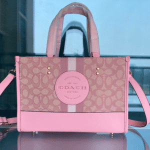 Coach Dempsey Canvas 30 Horizontal Version Tote Shopping Bag - Pink 40921 | Sandra Bags