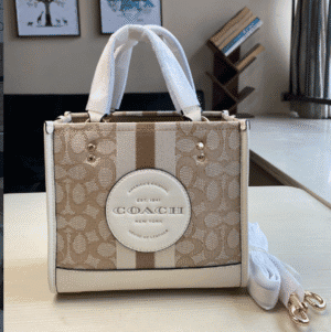 Coach Dempsey Vertical Small Tote Shopping Bag - White 99442 | Sandra Bags