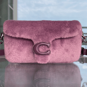 Coach Shearing Tabby Large Furry Little Cutie Handbag - Purple 28502 | Sandra Bags