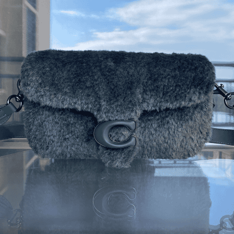 Coach Shearing Tabby Large Furry Little Cutie Handbag - Blue 51892 | Sandra Bags
