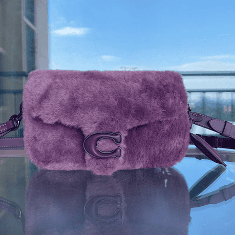 Coach Shearing Tabby Small Furry Little Cutie Handbag - Purple 22083 | Sandra Bags