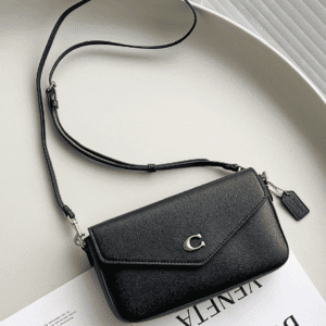 Coach One-shoulder Cross-body Letter Envelope Women's Bag - Black 27712 | Sandra Bags