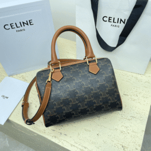 Celine Triomphe Canvas Logo Printed Boston Bag 85634 | Sandra Bags