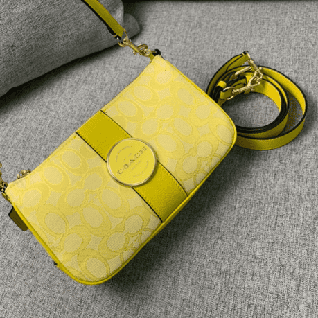 Coach Lonniebaguette Women's Handbag - Yellow 24596 | Sandra Bags