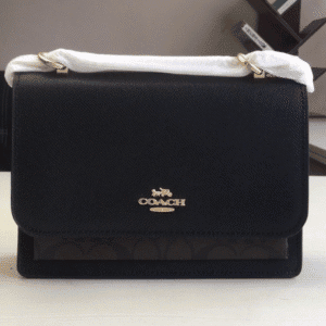 Coach Klare Rivet Clamshell Accordion Bag - Black 81026 | Sandra Bags