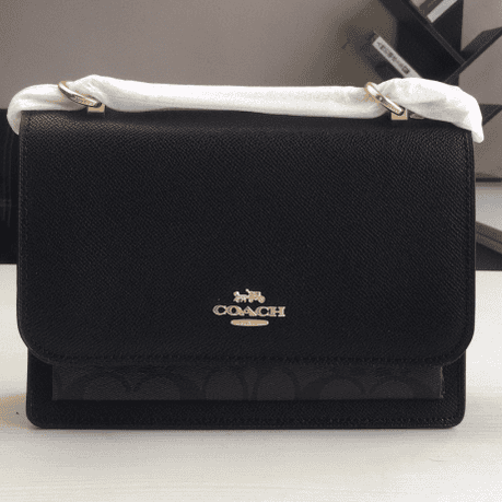 Coach Klare Rivet Clamshell Accordion Bag - Black 81026 | Sandra Bags