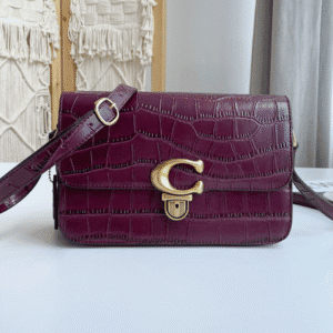 Coach Crocodile-embossed Leather High-profile Studio Bag - Purple 24686 | Sandra Bags