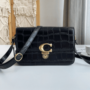 Coach Crocodile-embossed Leather High-profile Studio Bag - Black 84972 | Sandra Bags