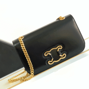 Celine Medium Triomphe Frame Shoulder Bag - Black 62874 | Sandra Bags