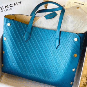 Givenchy Bond Embossed Calf Tote Bag - Blue 94711 | Sandra Bags
