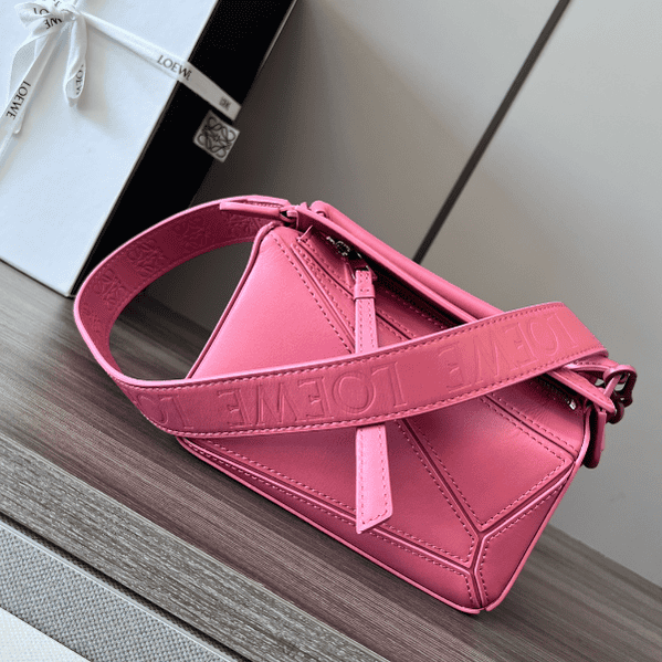 Celine Loewe Satin Cow Leather Puzzle Mini Handbag - Pink 77018 | Sandra Bags