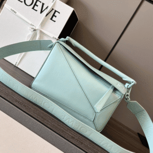Celine Loewe Satin Cow Leather Puzzle Small Handbag - Blue 42195 | Sandra Bags