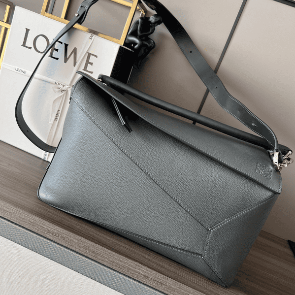 Celine Loewe Satin Cow Leather Puzzle Large Handbag - Gray 41463 | Sandra Bags