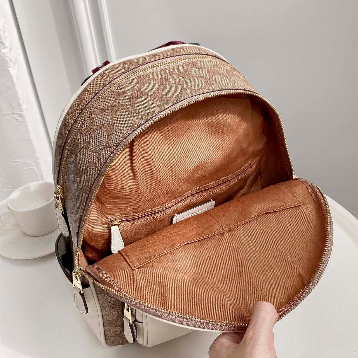 Coach Court Medium Women's Backpack - White 10130 | Sandra Bags - Image 3