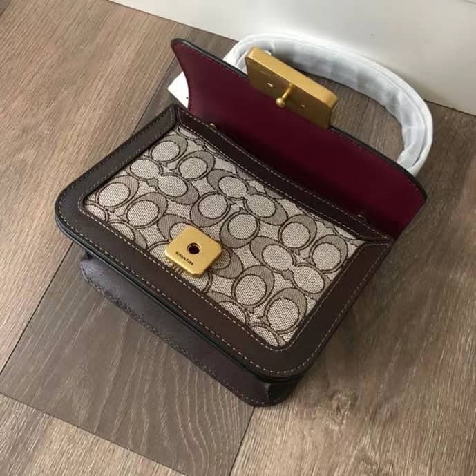 Coach Alie Series Small Handbag - Chocolate Brown 98541 | Sandra Bags - Image 3