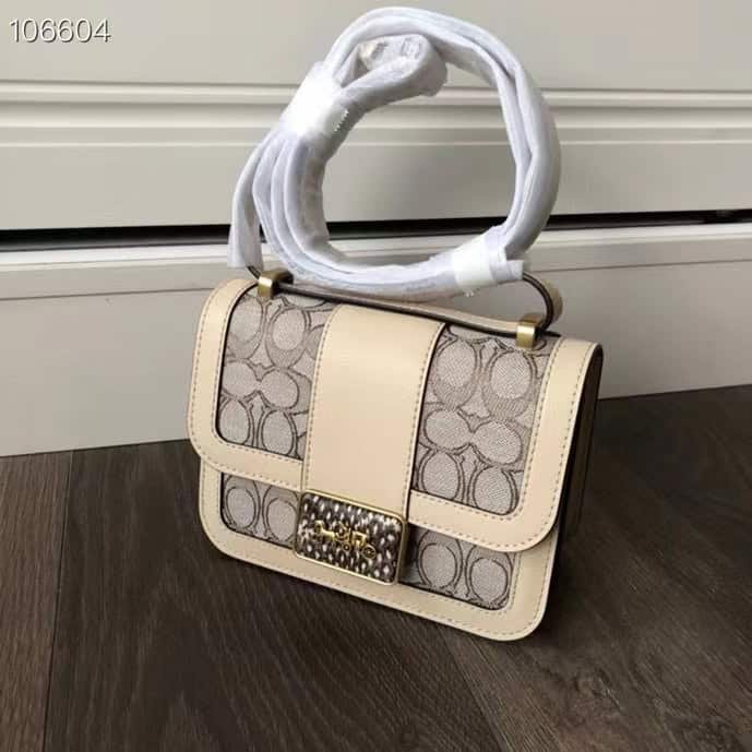 Coach Alie Series Small Handbag - Cream 52903 | Sandra Bags - Image 4
