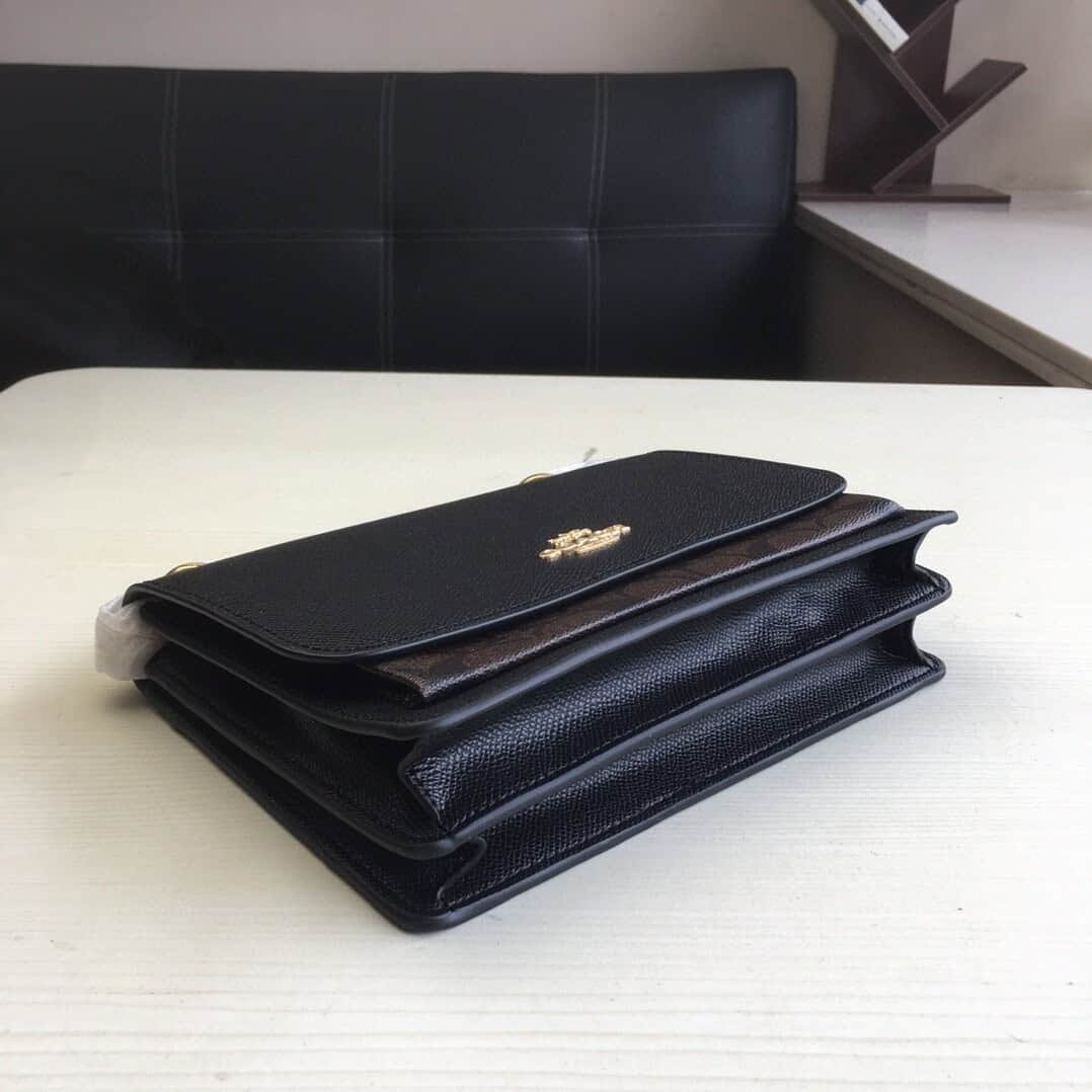 Coach Klare Rivet Clamshell Accordion Bag - Black 81026 | Sandra Bags - Image 4