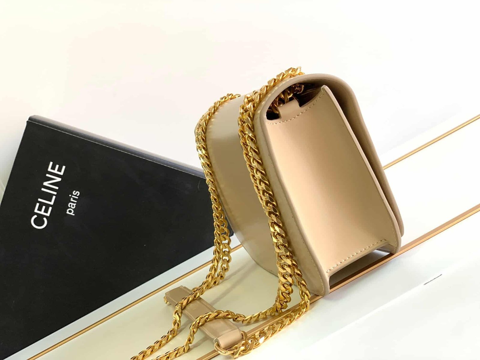 Celine Medium Triomphe Frame Shoulder Bag - Cream 77184 | Sandra Bags - Image 5