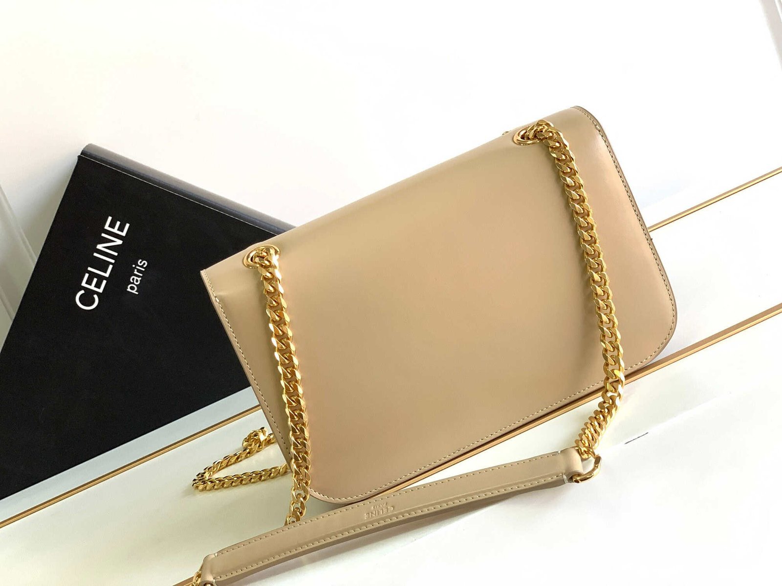 Celine Medium Triomphe Frame Shoulder Bag - Cream 77184 | Sandra Bags - Image 4