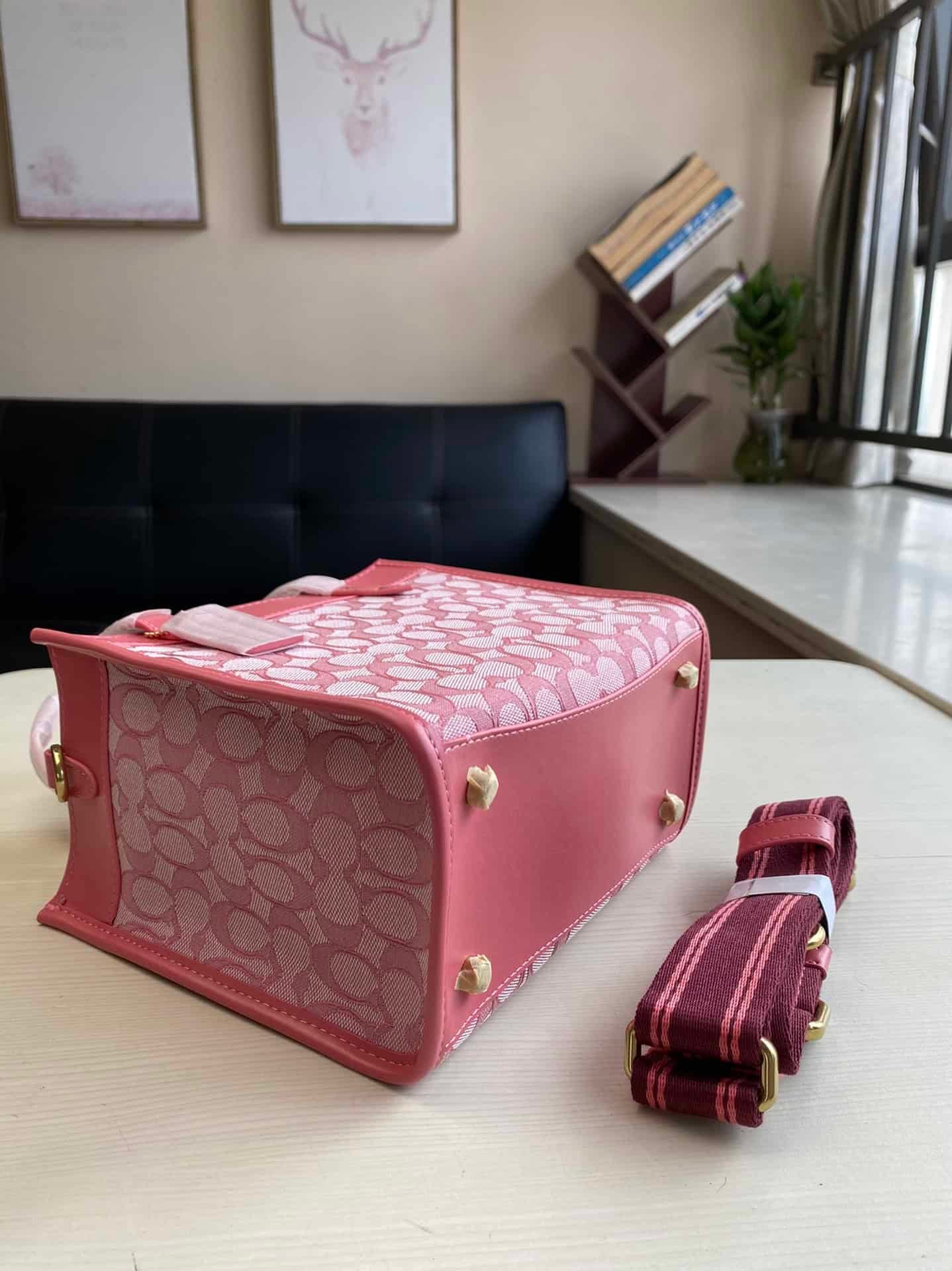 Coach Jacquard Field No. 22 Tote Bag - Pink 18467 | Sandra Bags - Image 4