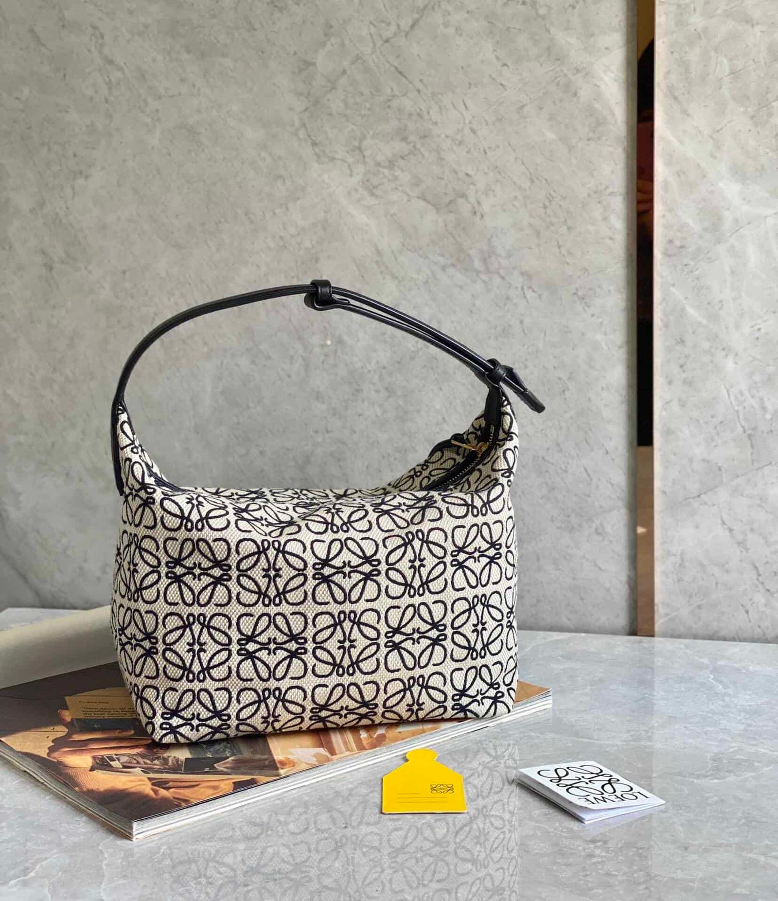 Celine Cubi Embroidered Lunch Large Bag - Black/White 48688 | Sandra Bags - Image 5