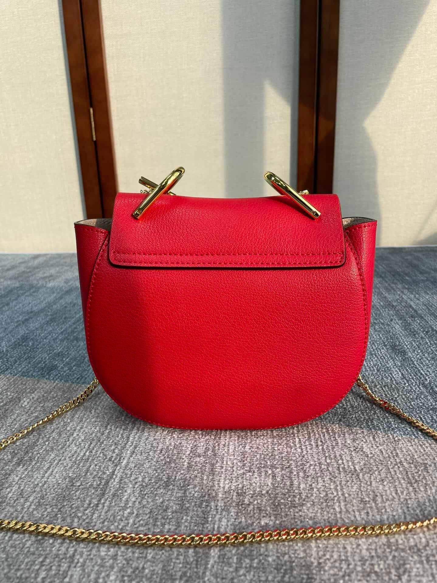 Chloe Mini Drew Piggy Bag - Red 87818 | Sandra Bags - Image 4