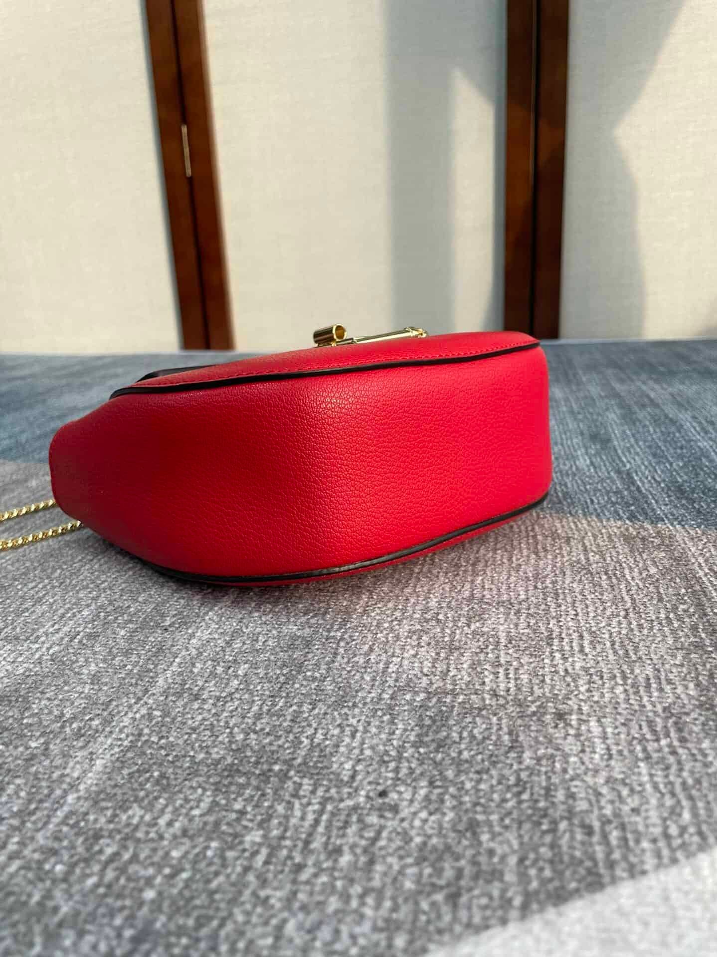 Chloe Mini Drew Piggy Bag - Red 87818 | Sandra Bags - Image 3