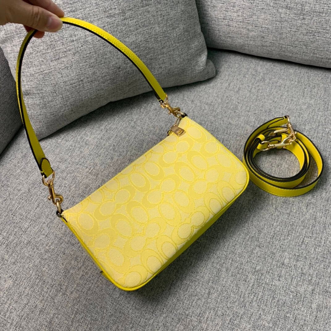 Coach Lonniebaguette Women's Handbag - Yellow 24596 | Sandra Bags - Image 5