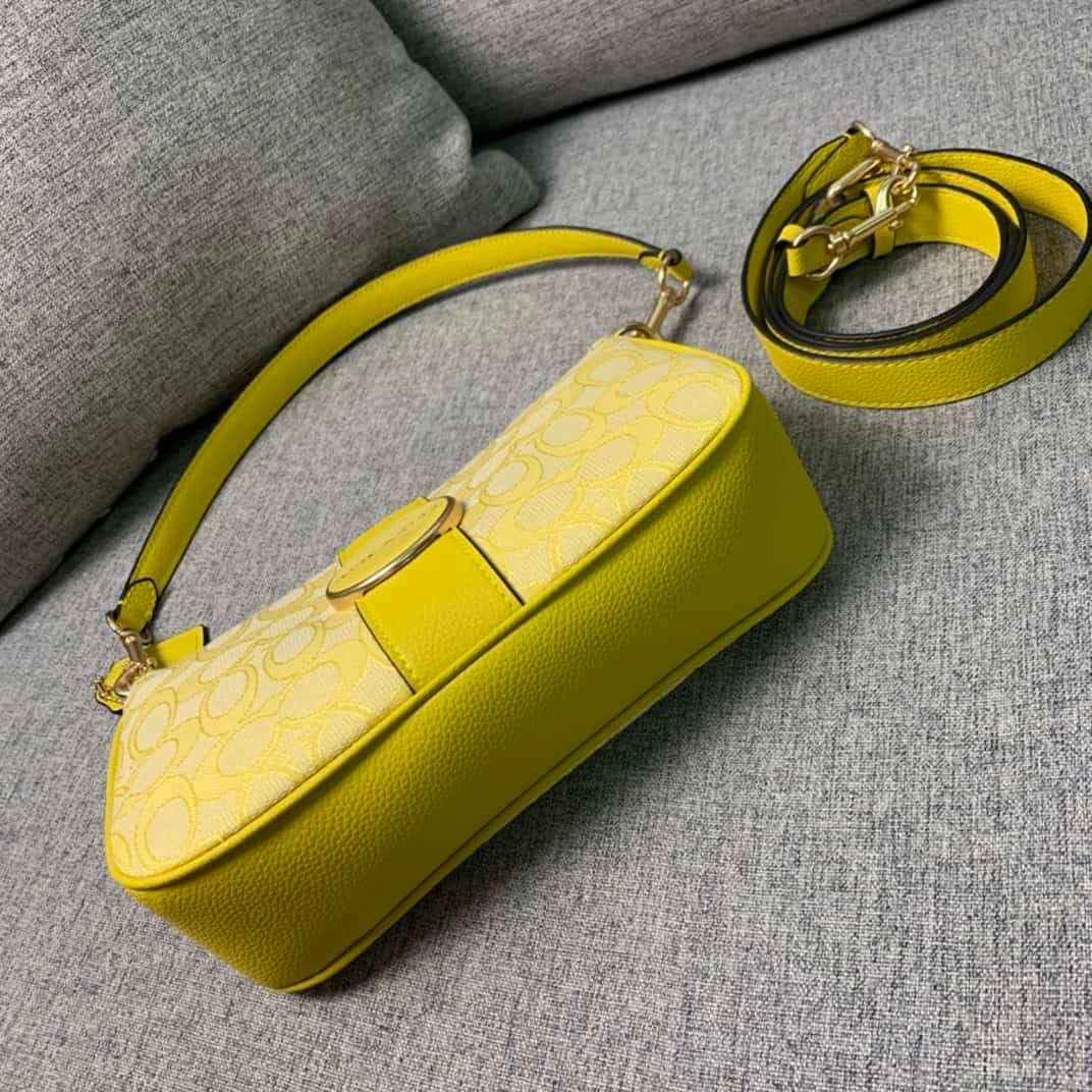 Coach Lonniebaguette Women's Handbag - Yellow 24596 | Sandra Bags - Image 3
