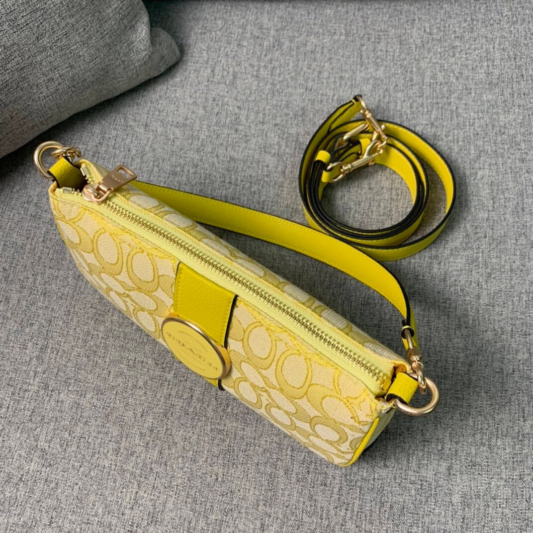 Coach Lonniebaguette Women's Handbag - Yellow 24596 | Sandra Bags - Image 4