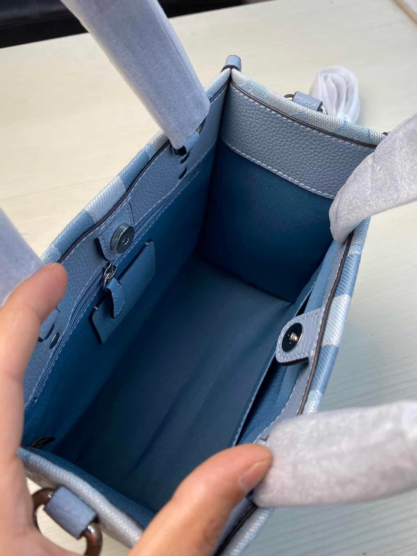 Coach Dempsey Vertical Small Tote Shopping Bag - Blue 97945 | Sandra Bags - Image 3