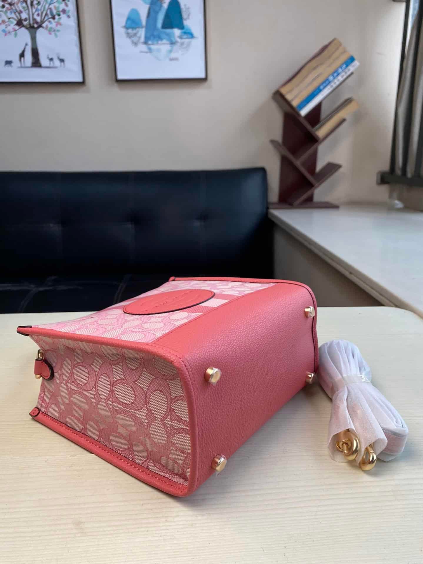 Coach Dempsey Vertical Small Tote Shopping Bag - Red 29981 | Sandra Bags - Image 4