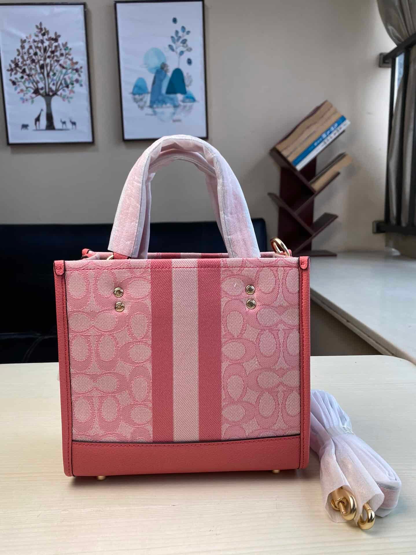 Coach Dempsey Vertical Small Tote Shopping Bag - Red 29981 | Sandra Bags - Image 5