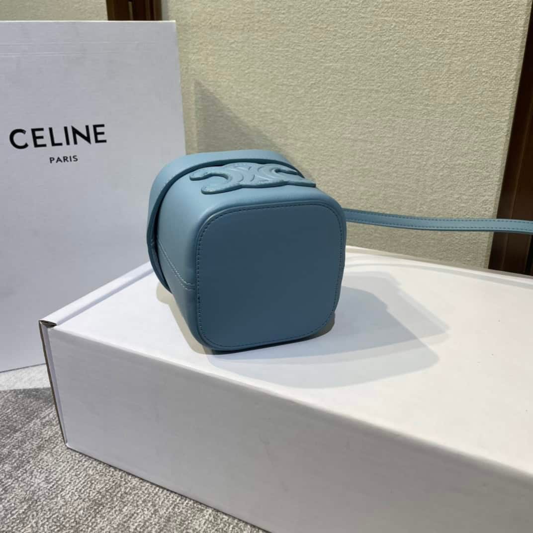 Celine Boxtriomphe Three-dimensional Small Bucket Bag - Blue 21627 | Sandra Bags - Image 3