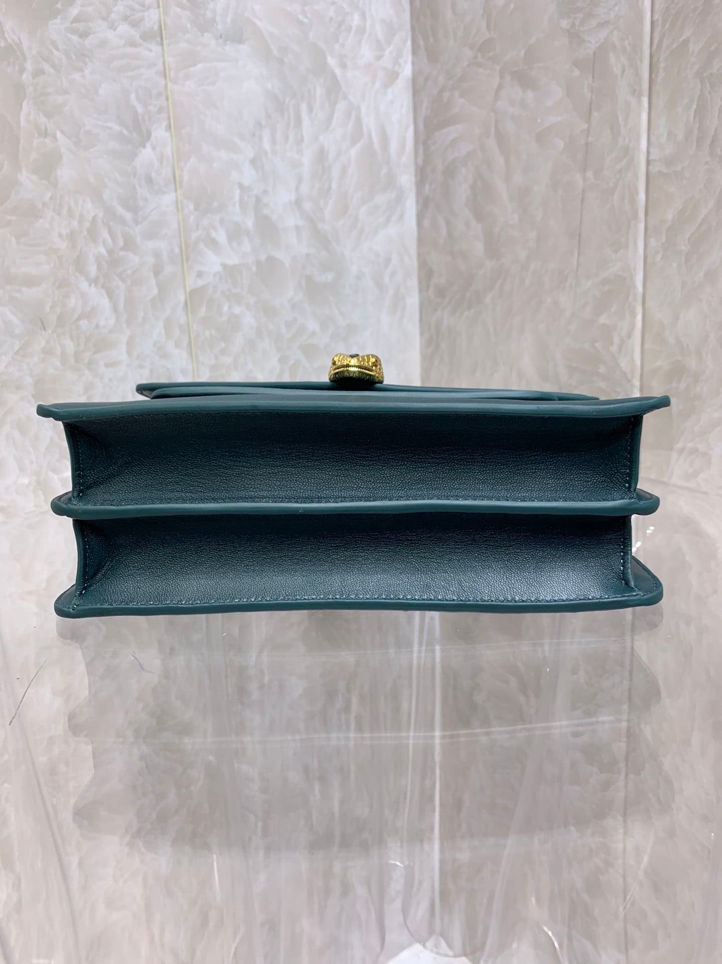 Bulgari Maxi Chain Small Lambskin Crossbody Bag - Drak Green 83061 | Sandra Bags - Image 3