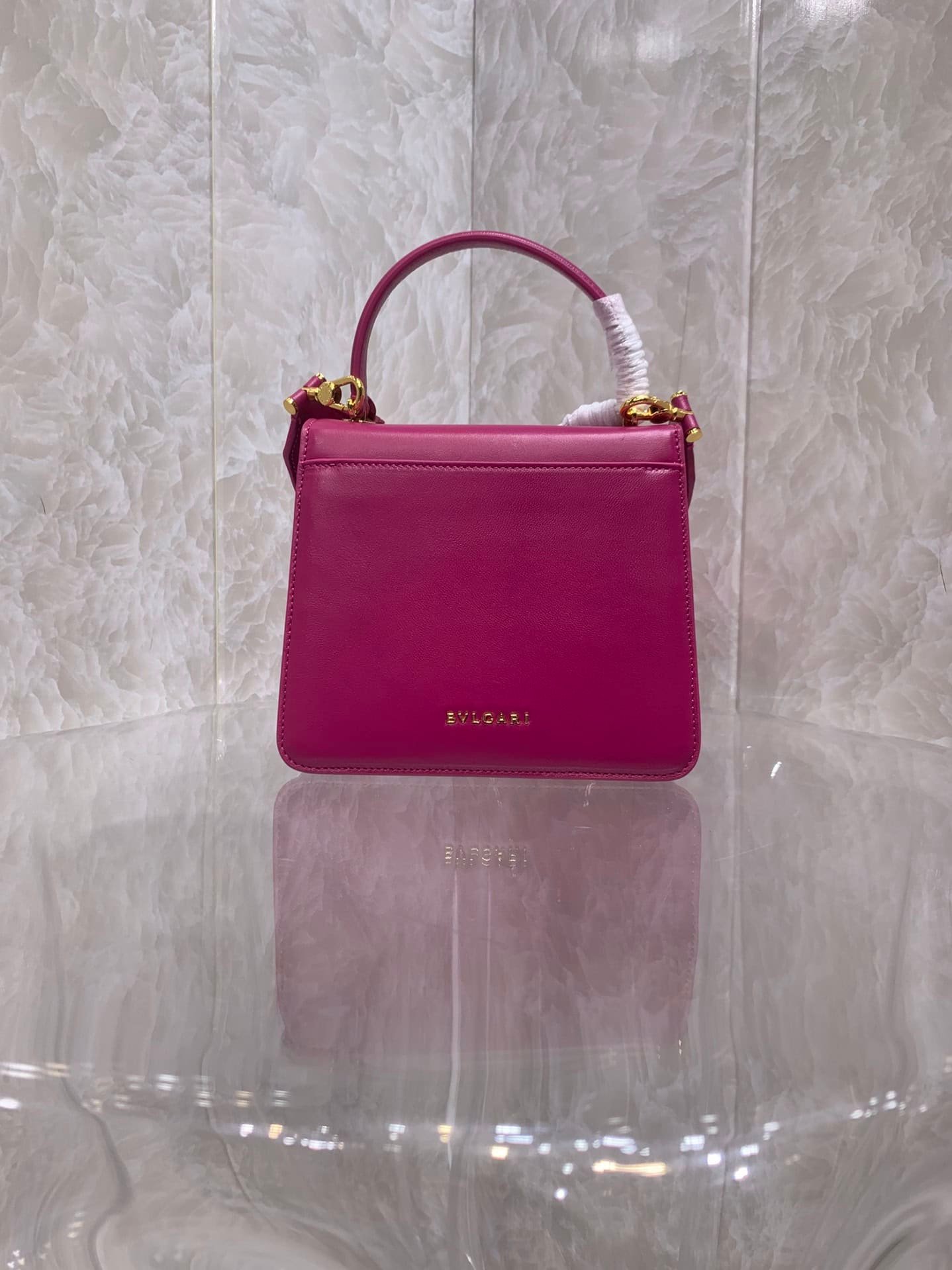 Bulgari Maxi Chain Magenta Spinel Purple Lambskin Bag 11916 | Sandra Bags - Image 4