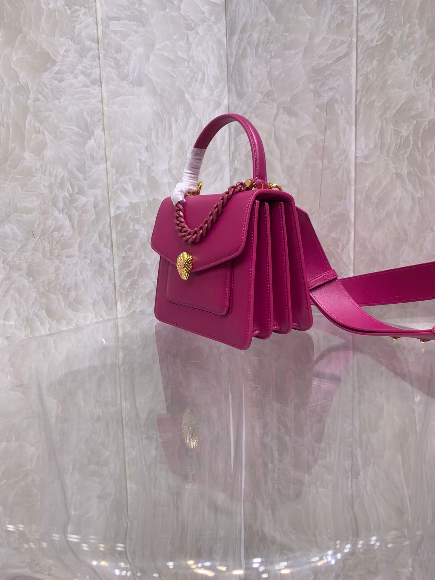 Bulgari Maxi Chain Magenta Spinel Purple Lambskin Bag 11916 | Sandra Bags - Image 5