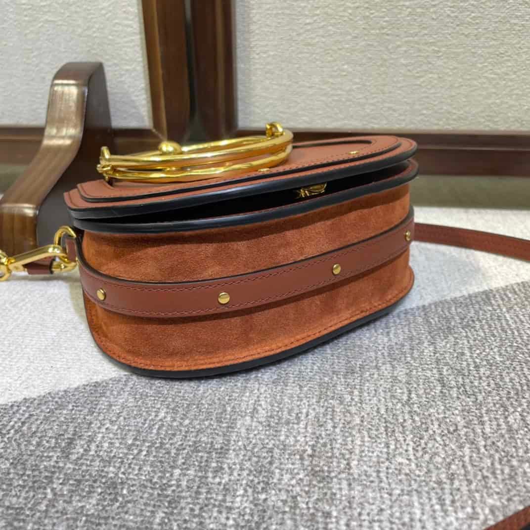 Chloe Small Nile Bracelet Minaudiere Handbag - Brown 57466 | Sandra Bags - Image 3