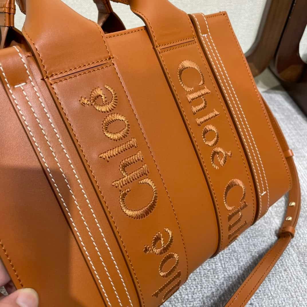 Chloe 22S Woody Large Tote Bag - Brown 11713 | Sandra Bags - Image 3