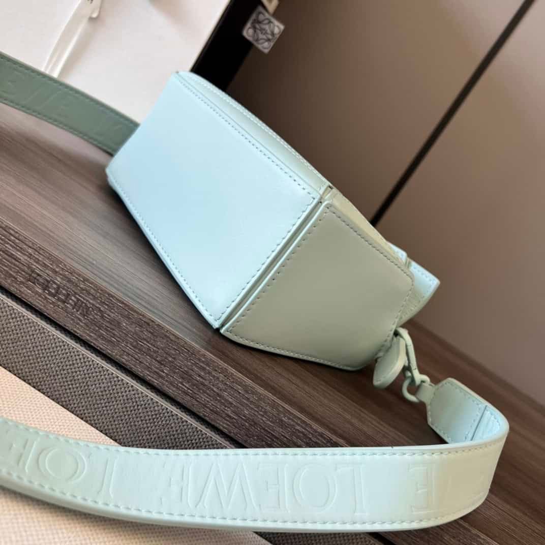 Celine Loewe Satin Cow Leather Puzzle Mini Handbag - Blue 89733 | Sandra Bags - Image 3