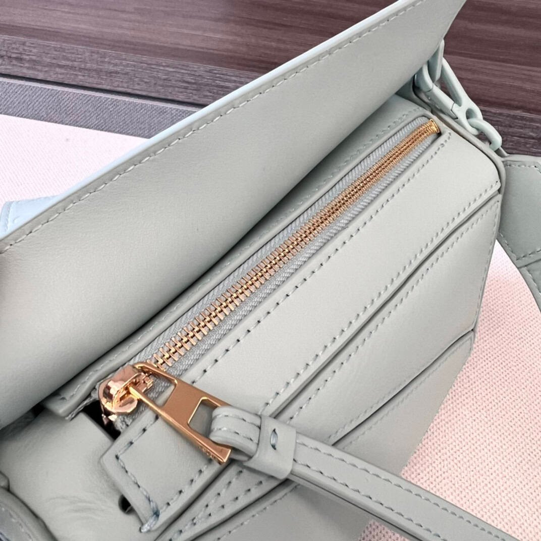 Celine Loewe Satin Cow Leather Puzzle Mini Handbag - Blue 89733 | Sandra Bags - Image 2