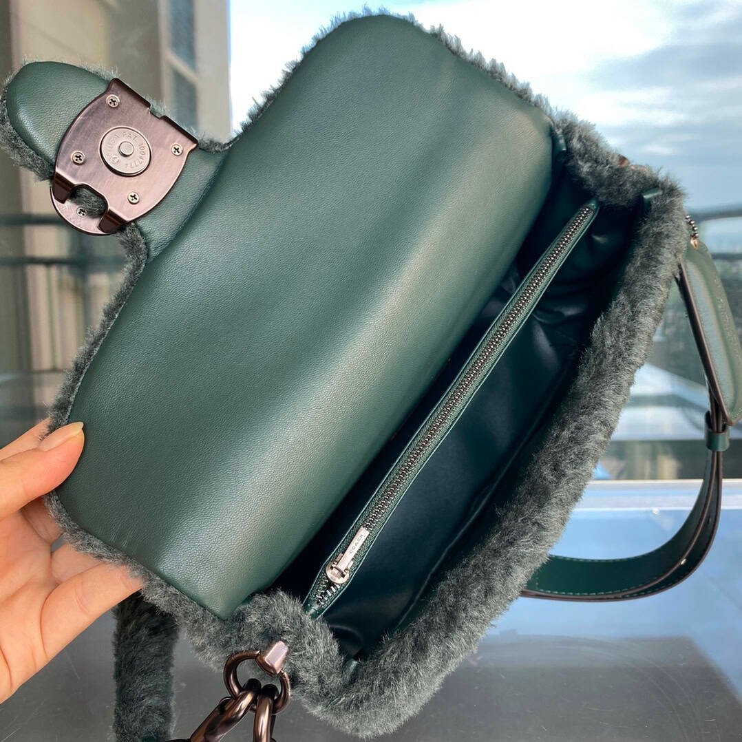 Coach Shearing Tabby Large Furry Little Cutie Handbag - Blue 51892 | Sandra Bags - Image 2