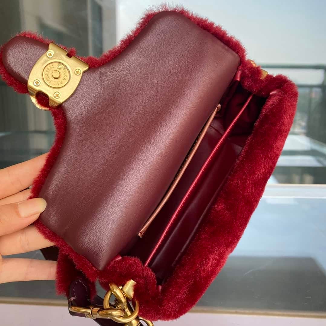 Coach Shearing Tabby Small Furry Little Cutie Handbag - Red 99429 | Sandra Bags - Image 2